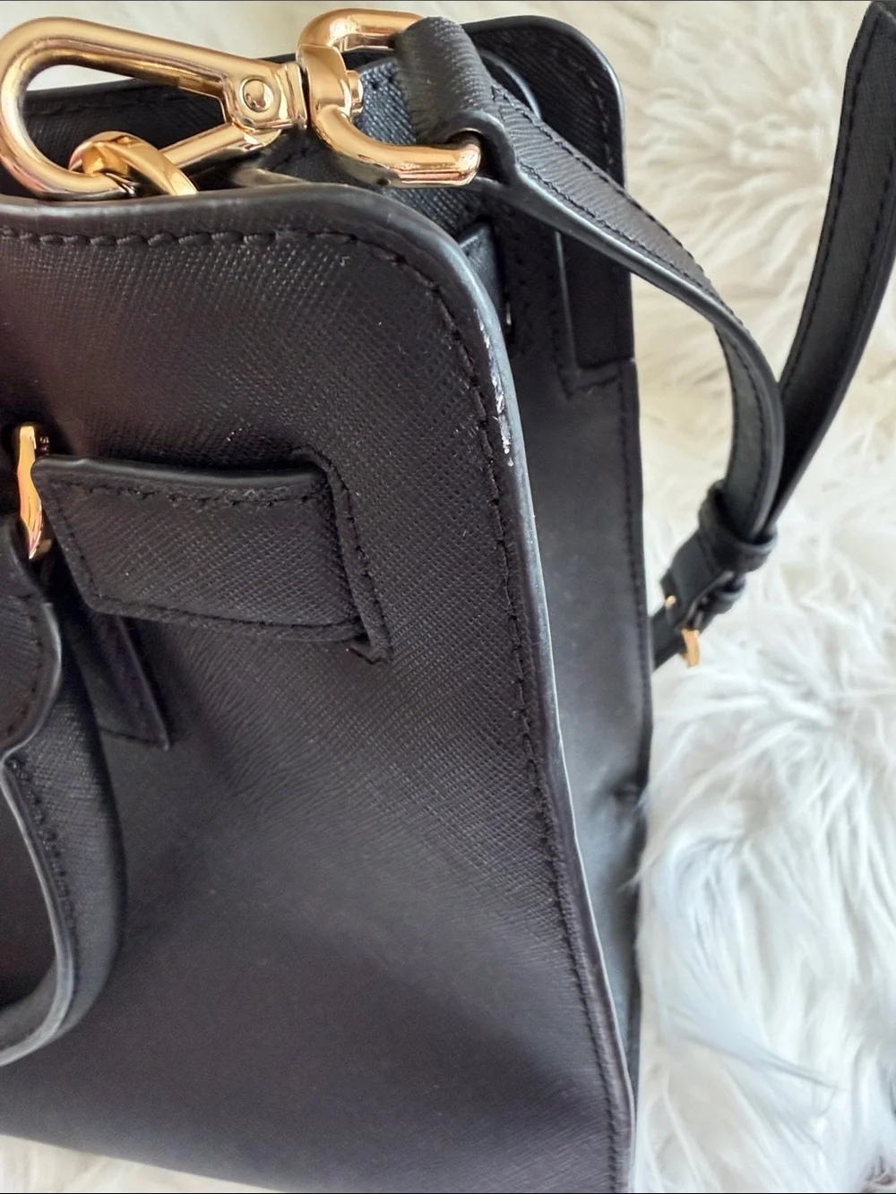 Michael Kors Dillon Black Saffiano Leather Satchel Bag